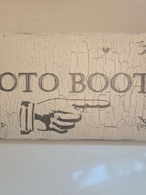 Vintage Style 'Photo Booth' Wall Sign - Cream and Black